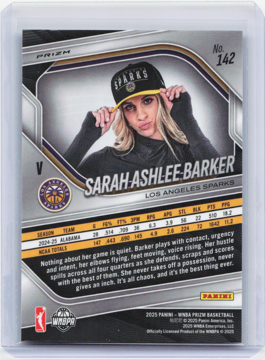 2025 Panini Prizm WNBA #142 Sarah Ashlee Barker Silver Prizms