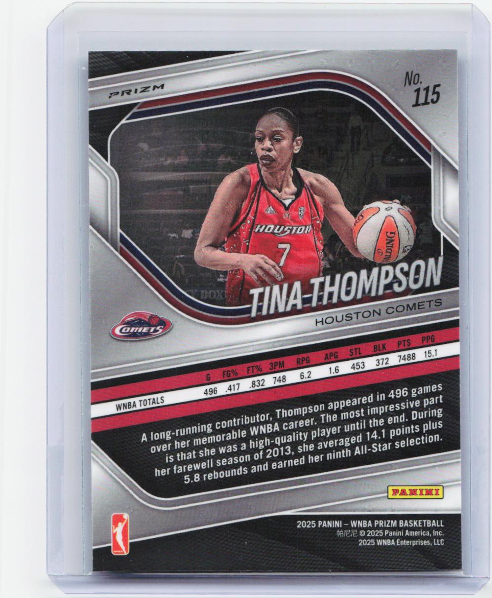 2025 Panini Prizm WNBA #115 Tina Thompson Silver Prizms