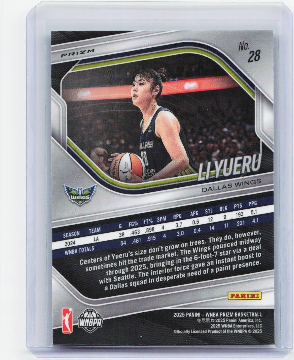 2025 Panini Prizm WNBA #28 Li Yueru Green Prizms