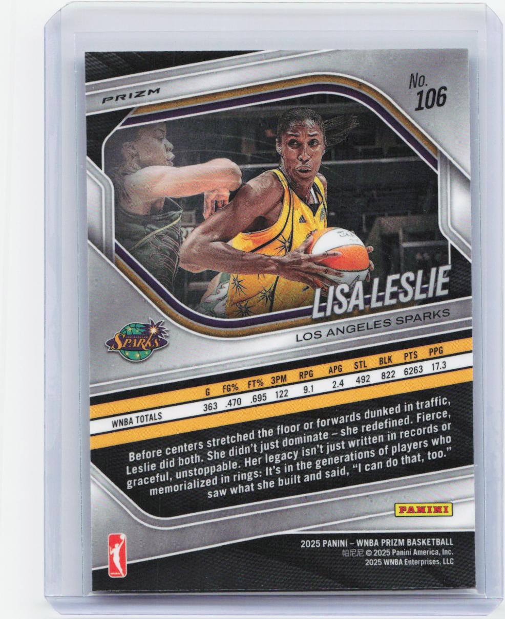 2025 Panini Prizm WNBA #106 Lisa Leslie Ice Prizms
