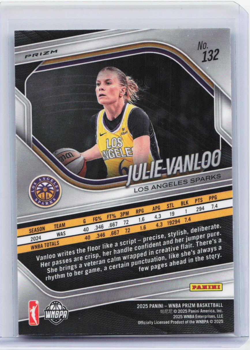 2025 Panini Prizm WNBA #132 Julie Vanloo Green Prizms