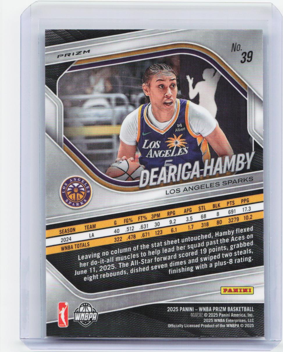 2025 Panini Prizm WNBA #39 Dearica Hamby Ice Prizms