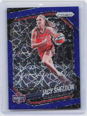 2025 Panini Prizm WNBA #113 Jacy Sheldon Blue Velocity Prizms