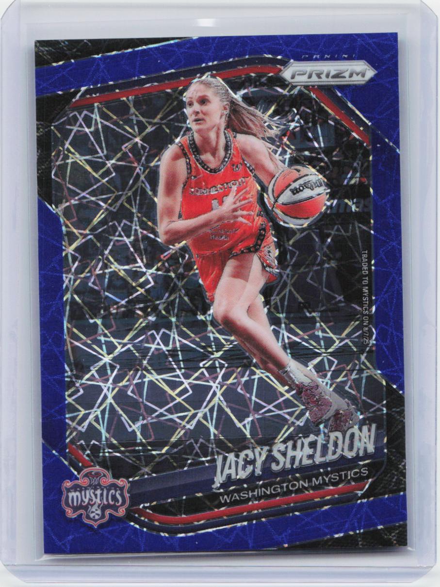 2025 Panini Prizm WNBA #113 Jacy Sheldon Blue Velocity Prizms