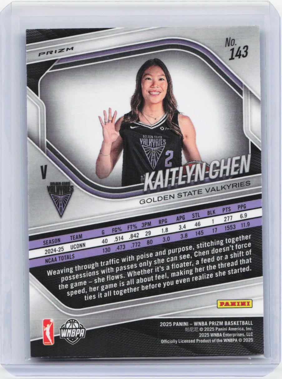 2025 Panini Prizm WNBA #143 Kaitlyn Chen Blue Velocity Prizms