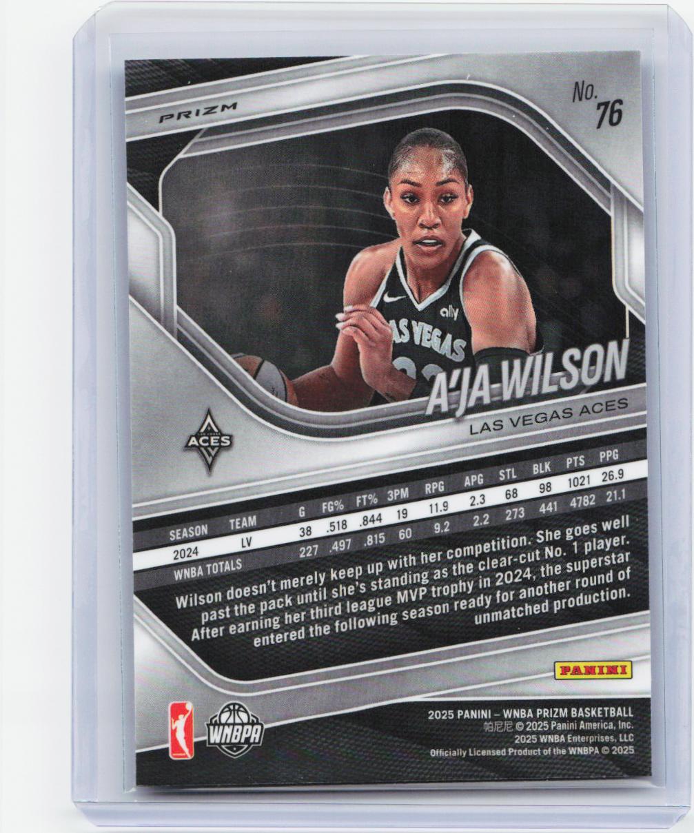 2025 Panini Prizm WNBA #76 A’ja Wilson Blue Velocity Prizms