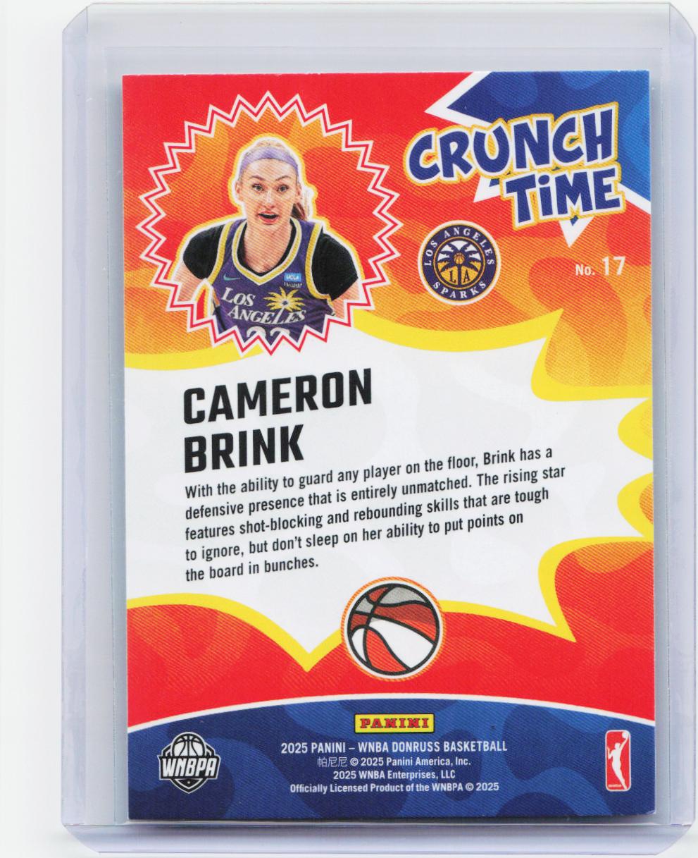 2025 Donruss WNBA #17 Cameron Brink Crunch Time