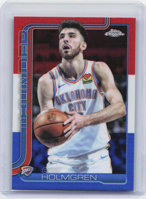 2025-26 Topps Chrome #134 Chet Holmgren Red White and Blue Refractor