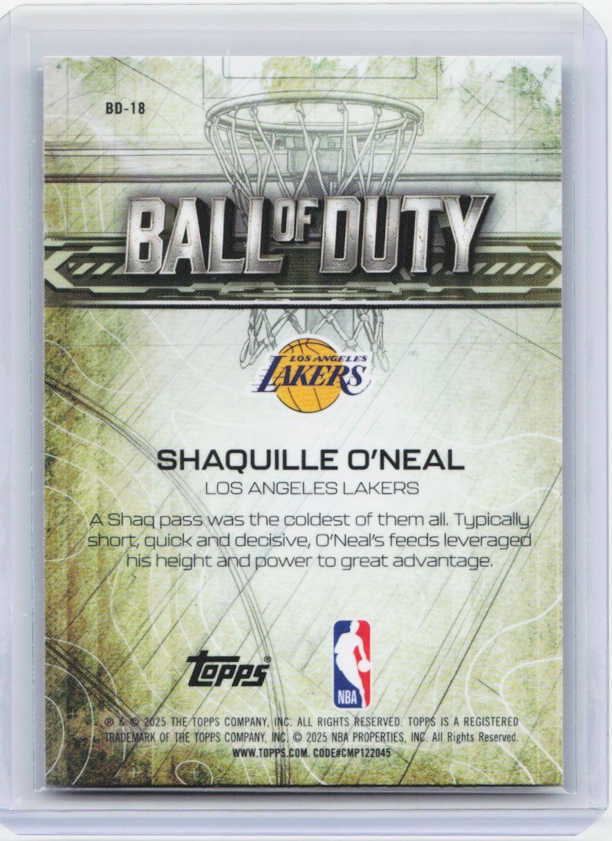 2025-26 Topps Chrome #BD-18 Shaquille O'Neal Ball of Duty