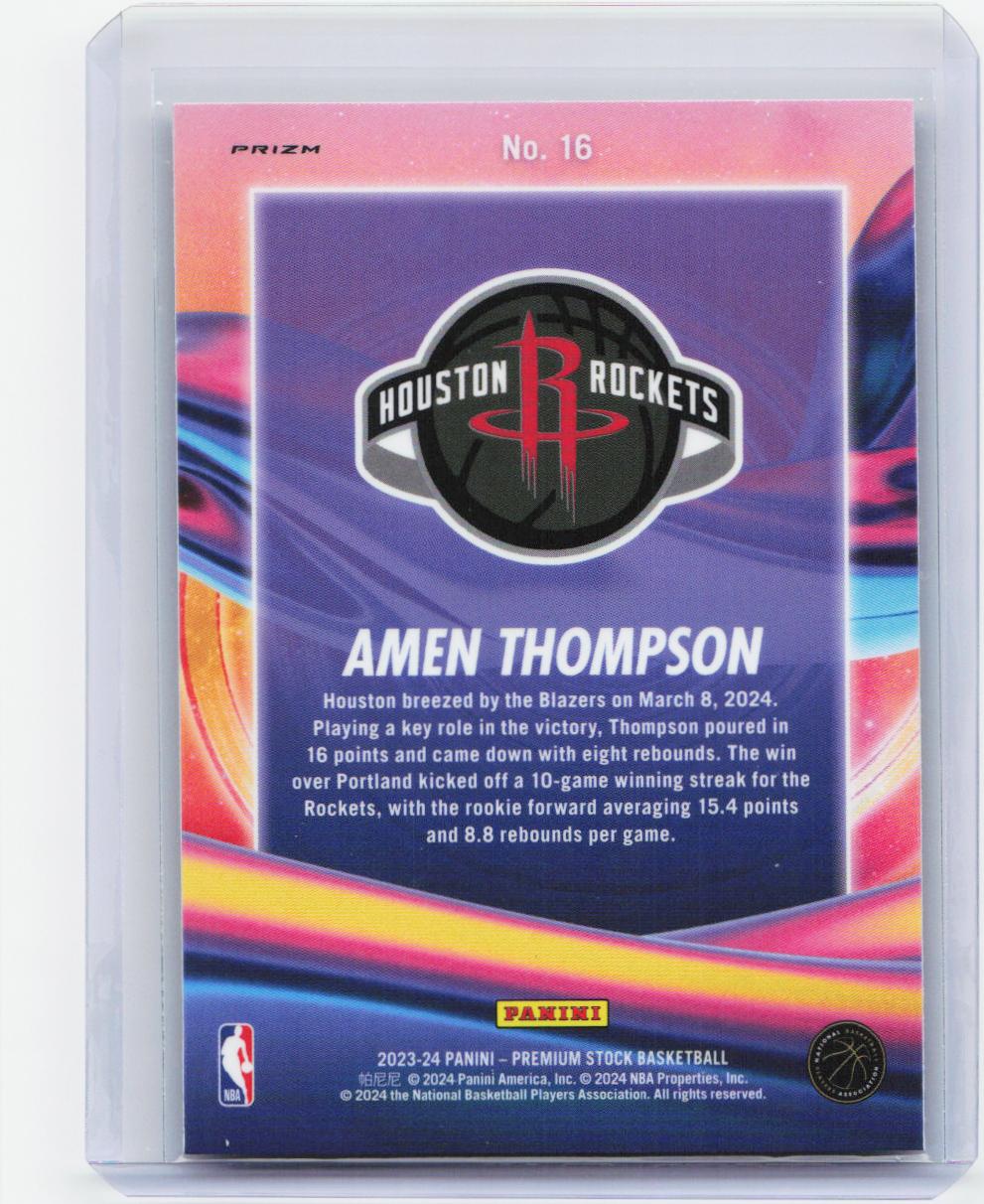 2023-24 Hoops Premium Stock #16 Amen Thompson Anti Gravity Silver Prizm