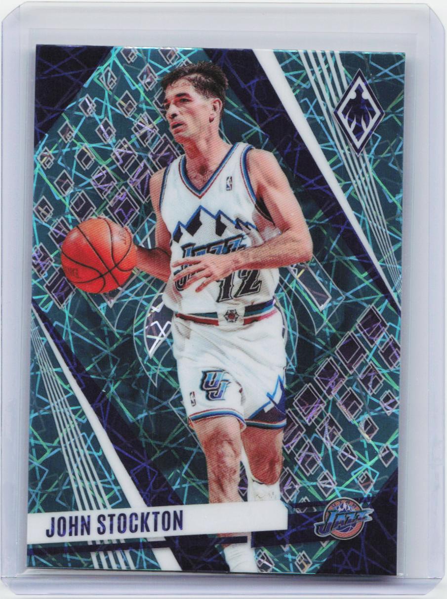 2023-24 Panini Phoenix #10 John Stockton Phoenix Teal Lazer
