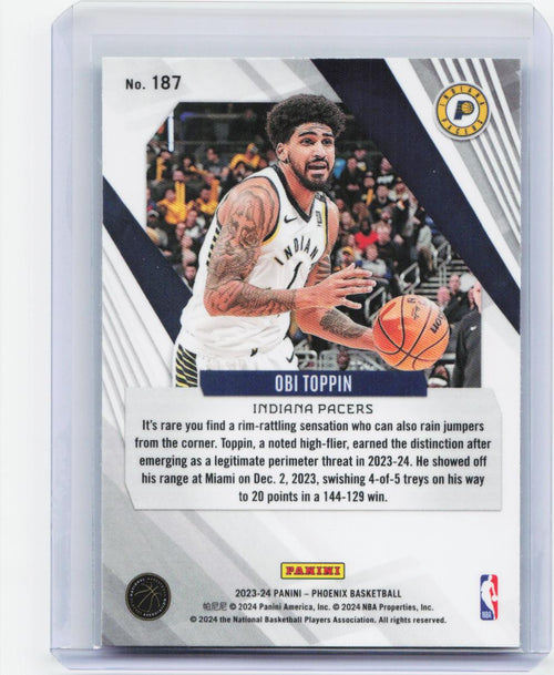 2023-24 Panini Phoenix #187 Obi Toppin Phoenix Teal Lazer