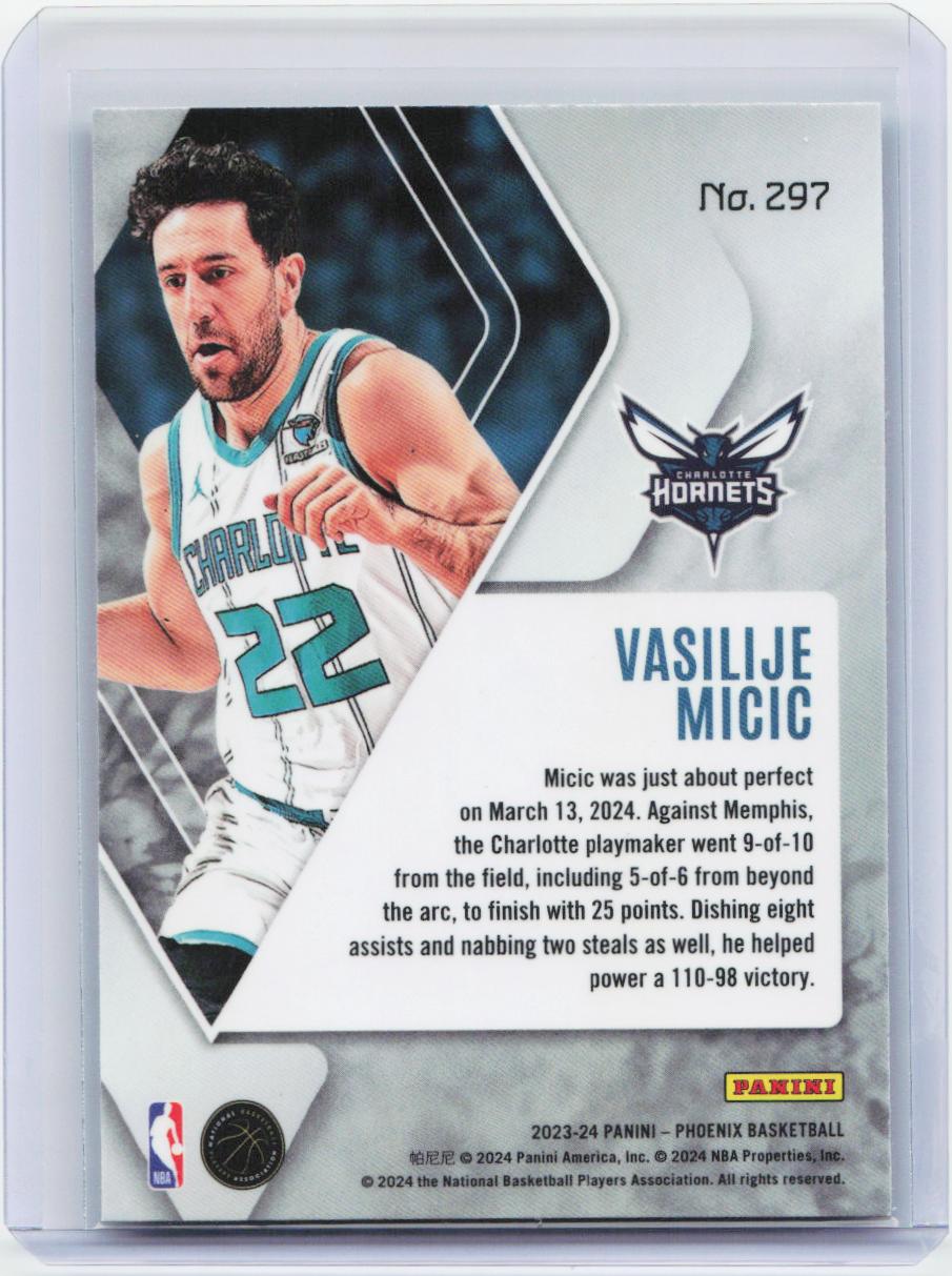2023-24 Panini Phoenix #297 Vasilije Micic Phoenix Teal Lazer