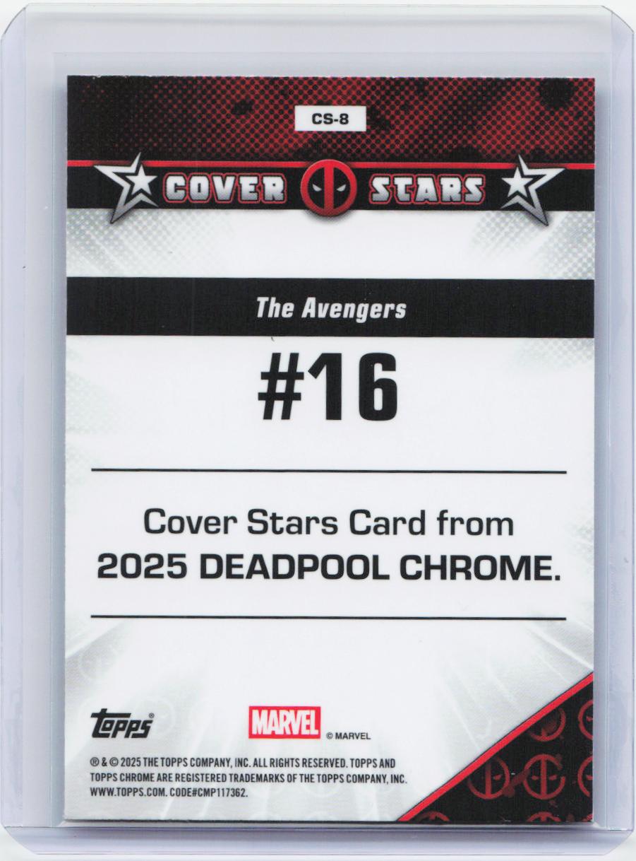 2025 Topps Chrome Marvel Deadpool #CS-8 The Avengers #16 Cover Stars