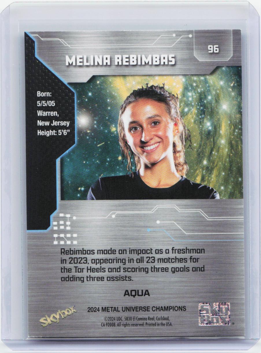 2024 SkyBox Metal Universe Champions #96 Melina Rebimbas Aqua