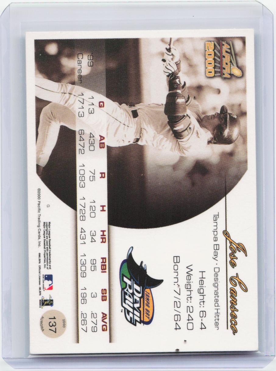 2000 Pacific Aurora #137 Jose Canseco Pinstripes