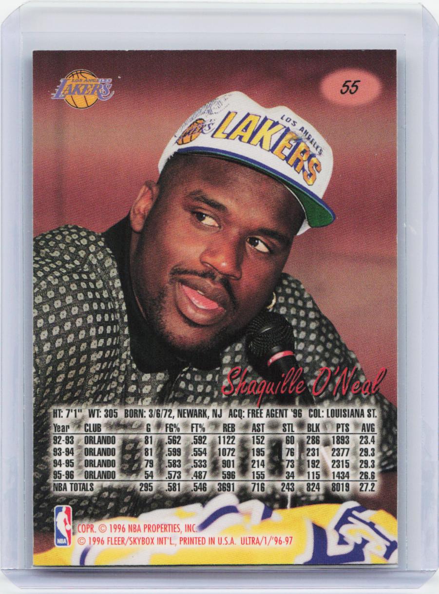 1996-97 Ultra #55 Shaquille O'Neal