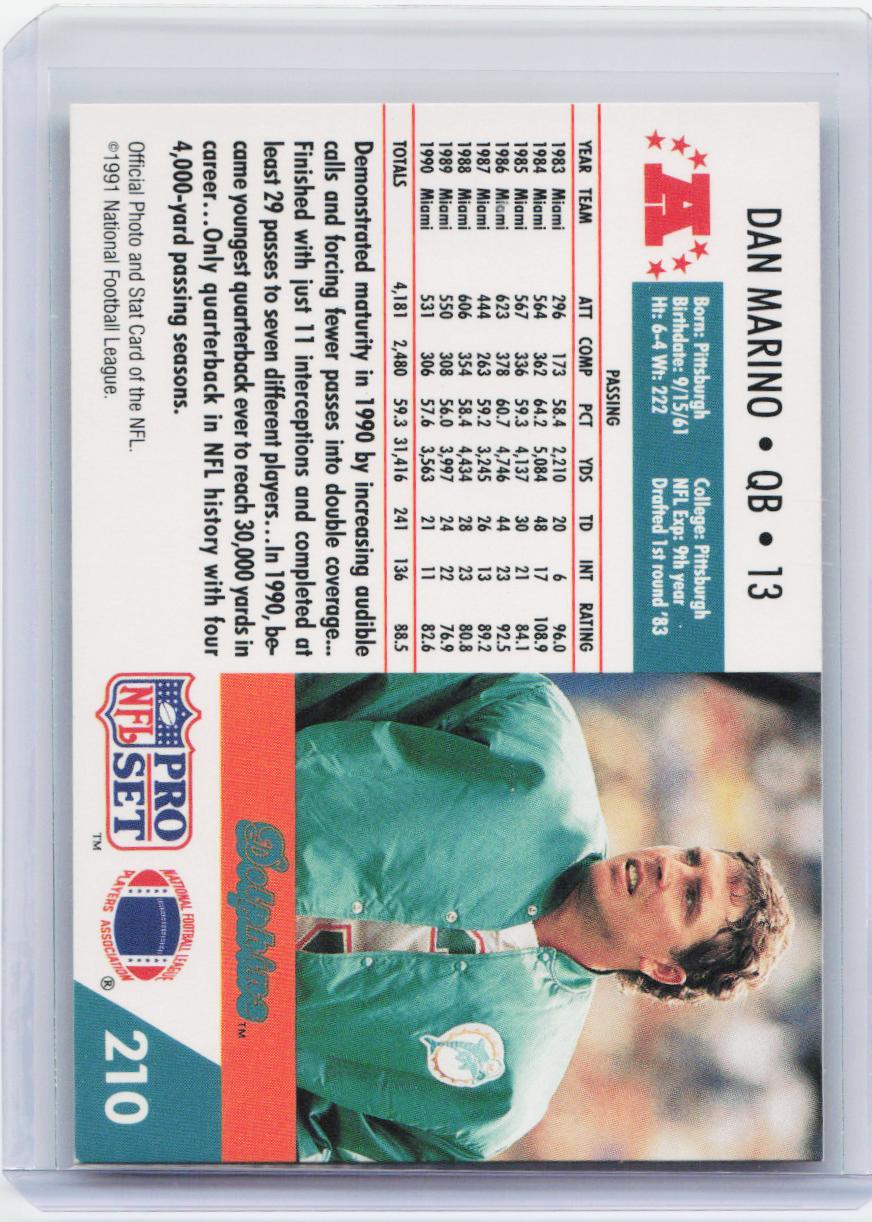 1991 Pro Set #210 Dan Marino