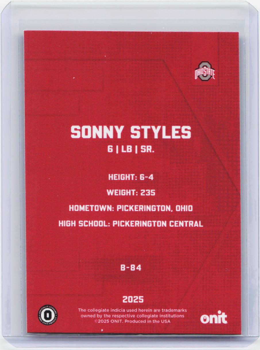 2025 ONIT Athlete Ohio State Buckeyes #B-84 Sonny Styles