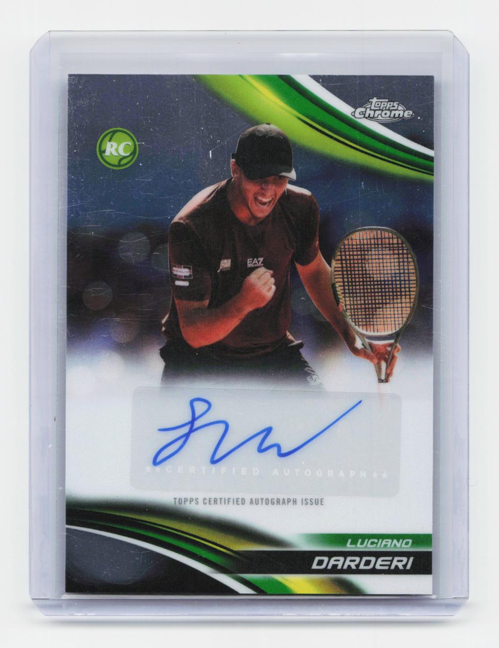 2025 Topps Chrome #CA-LDI Luciano Darderi Chrome Autographs Green Refractor #/99