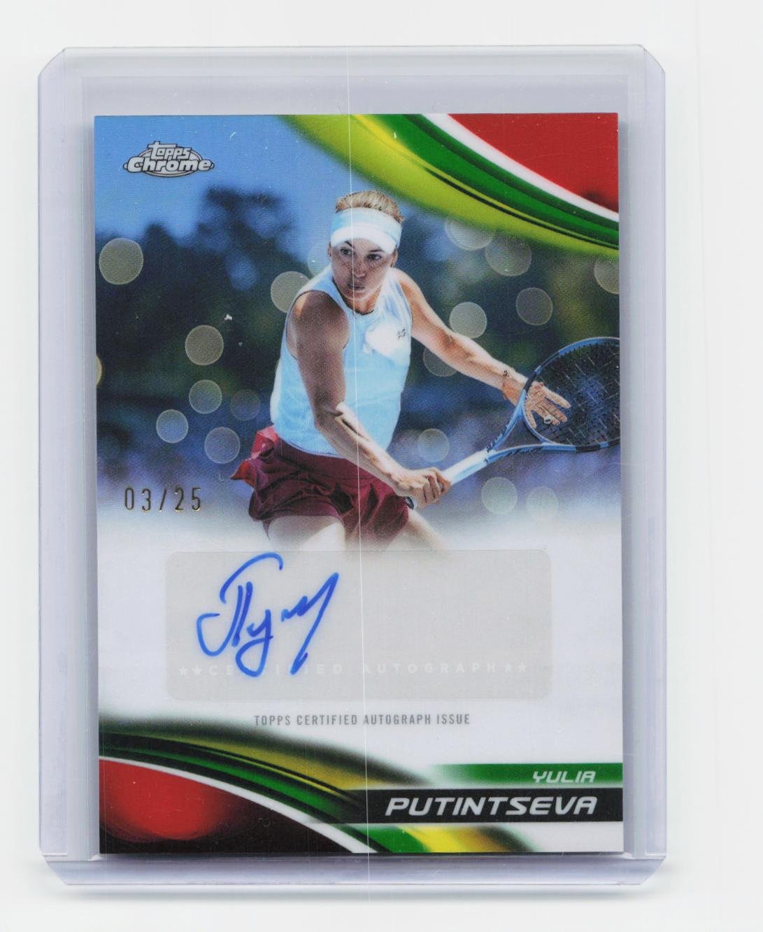 2025 Topps Chrome #CA-YPA Yulia Putintseva Chrome Autograph Orange Refractor /25