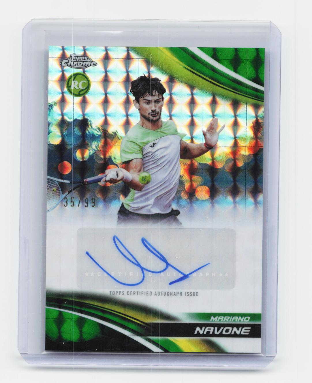 2025 Topps Chrome #CA-MNE Mariano Navone Chrome Autog Green Geo Refractor /99