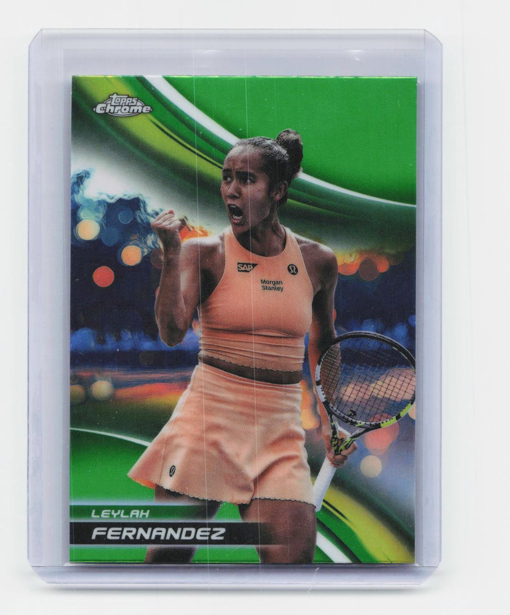 2025 Topps Chrome #53 Leylah Fernandez Lime Green Refractor
