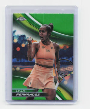 2025 Topps Chrome #53 Leylah Fernandez Lime Green Refractor