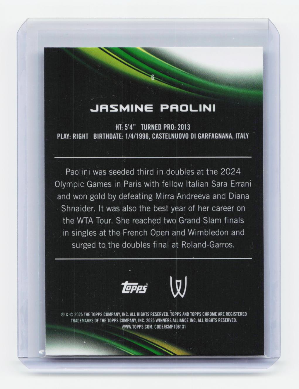 2025 Topps Chrome #6 Jasmine Paolini Geometric Refractor