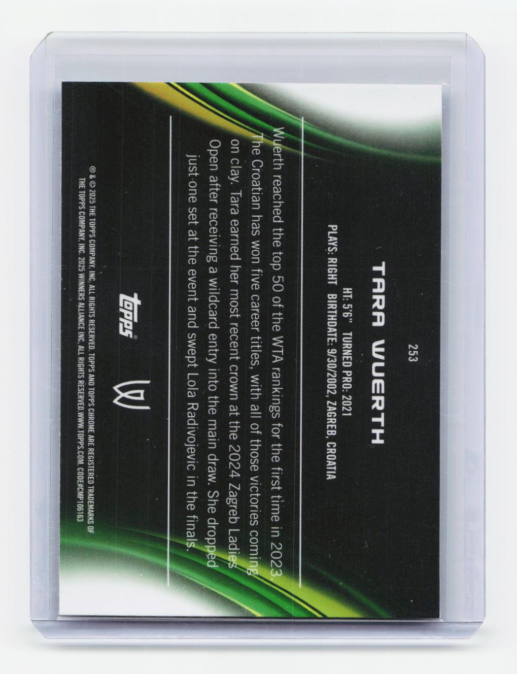 2025 Topps Chrome #253 Tara Wuerth Geometric Refractor