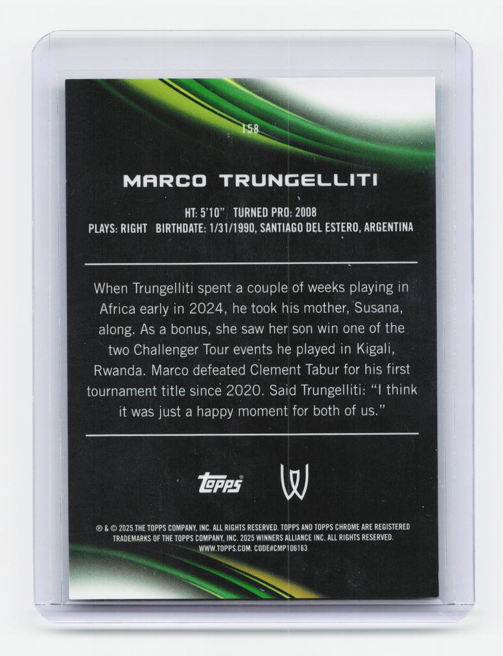 2025 Topps Chrome #158 Marco Trungelliti Black Refractor #/10