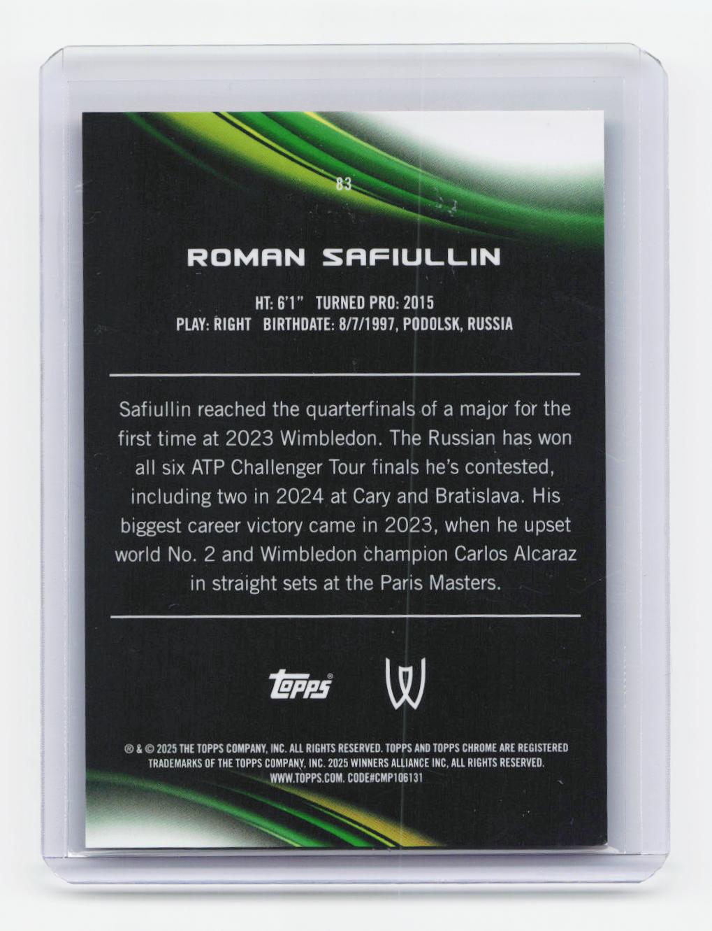 2025 Topps Chrome #83 Roman Safiullin Orange Refractor #/25