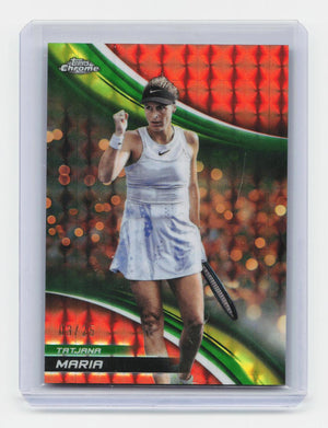 2025 Topps Chrome #124 Tatjana Maria Orange Geometric Refractor #/25
