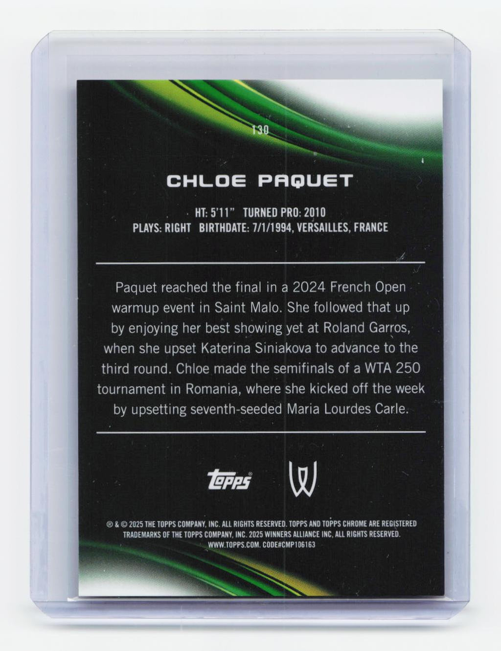 2025 Topps Chrome #130 Chloe Paquet Pink Geometric Refractor #/65