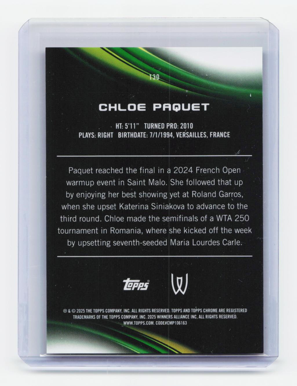 2025 Topps Chrome #130 Chloe Paquet Pink Geometric Refractor #/65