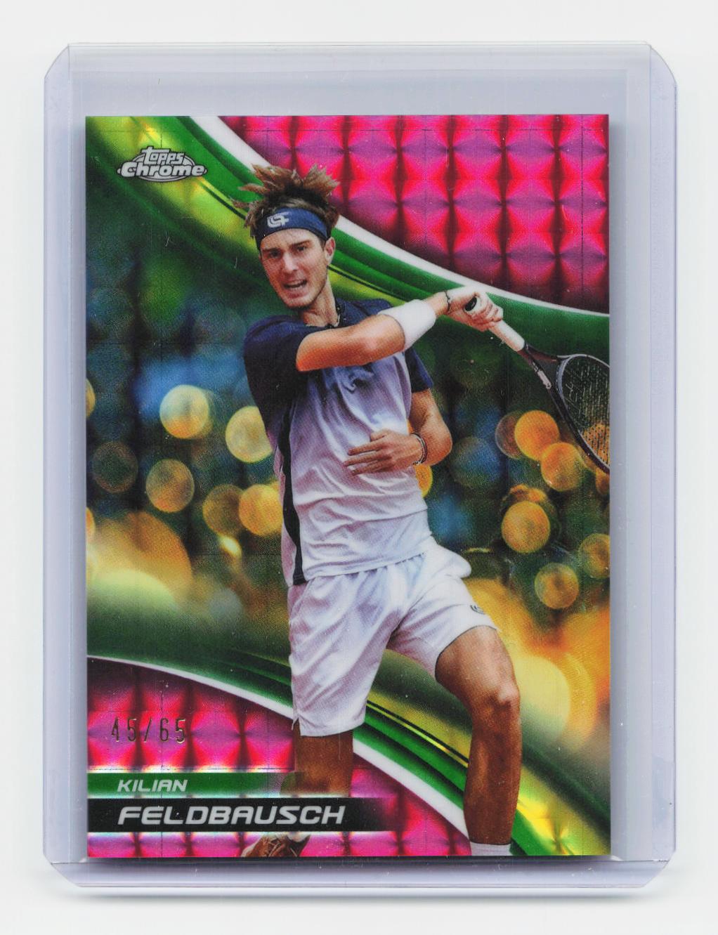 2025 Topps Chrome #294 Kilian Feldbausch Pink Geometric Refractor #/65
