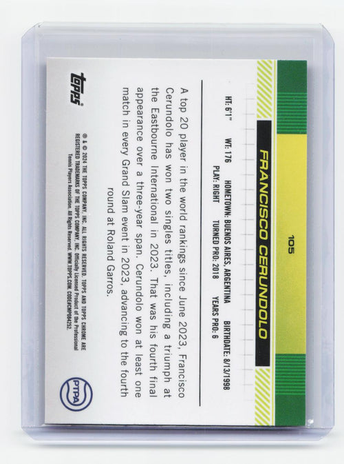 2024 Topps Chrome #105 Francisco Cerundolo Pink Geometric Refractor #/65