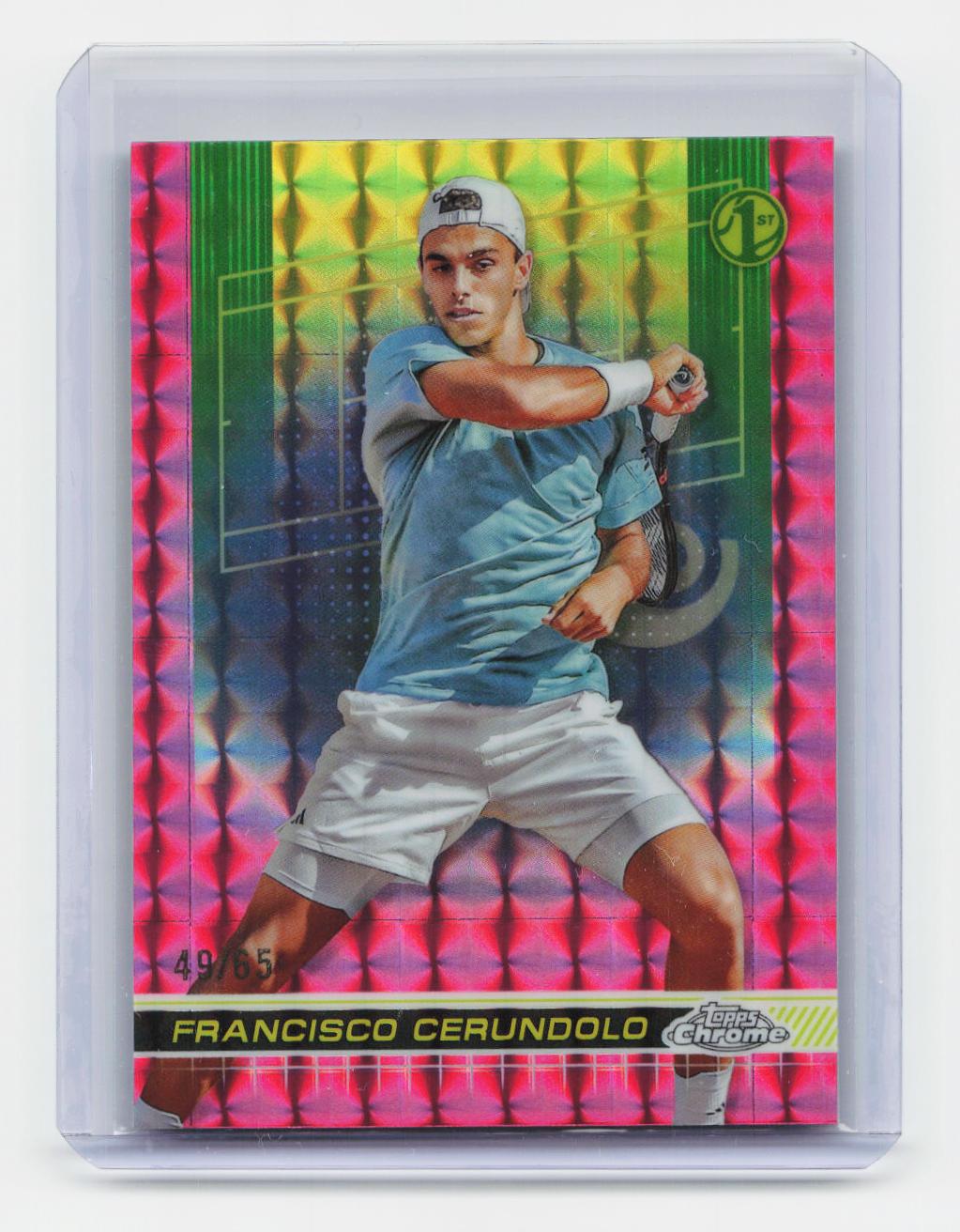 2024 Topps Chrome #105 Francisco Cerundolo Pink Geometric Refractor #/65