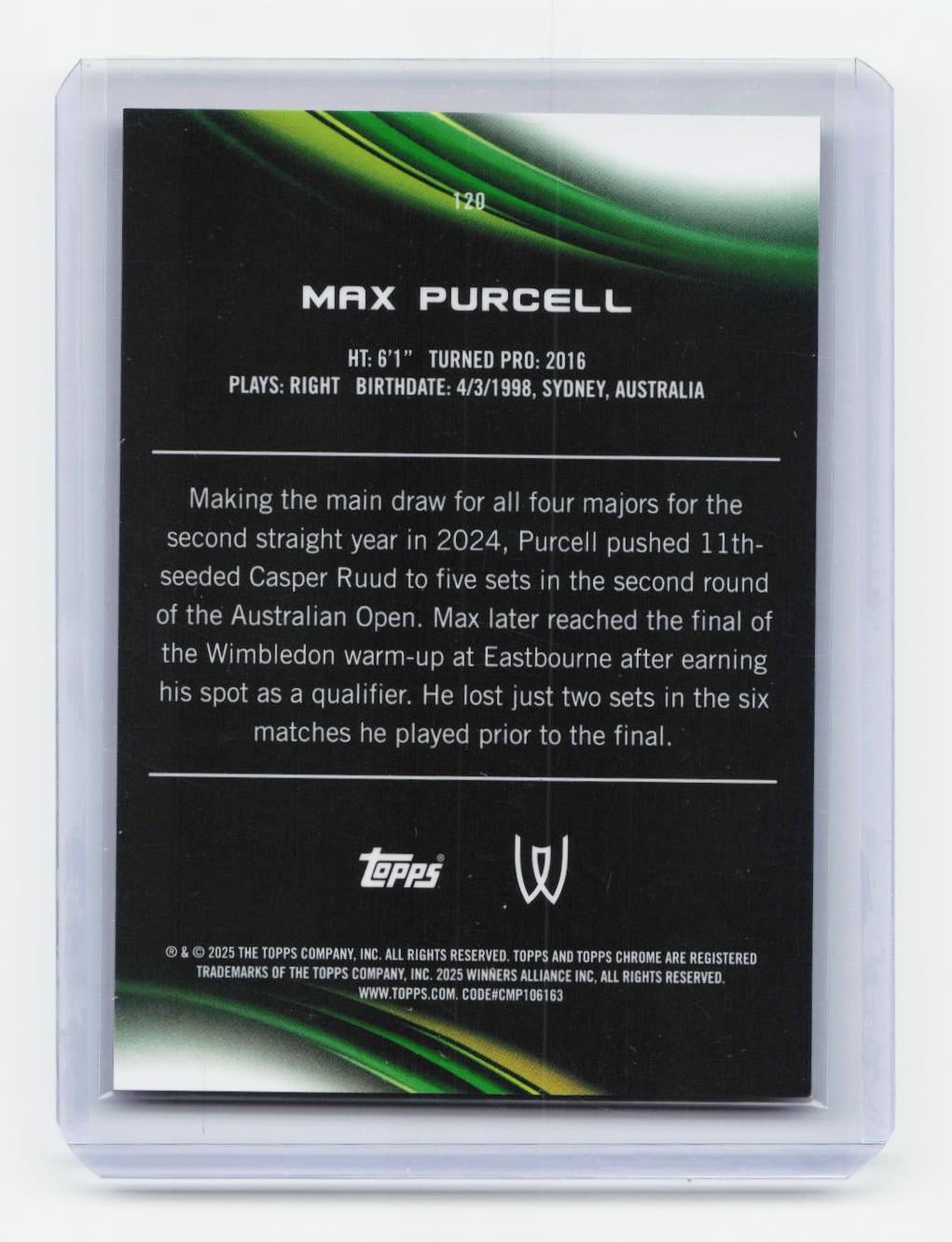 2025 Topps Chrome #120 Max Purcell Pink Geometric Refractor #/65