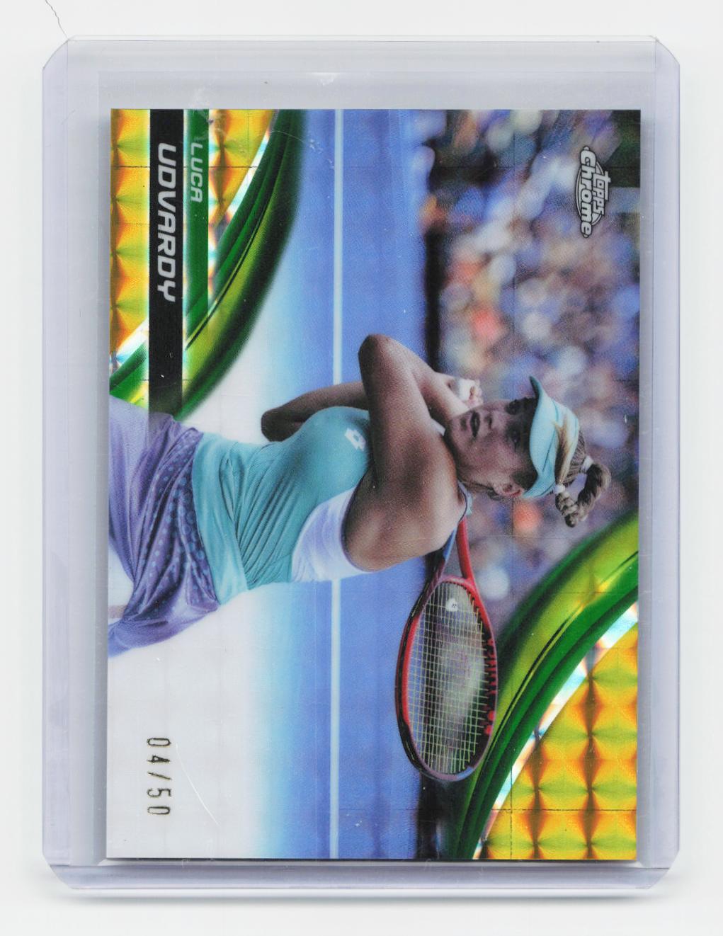 2025 Topps Chrome #252 Luca Udvardy Gold Geometric Refractor #/50