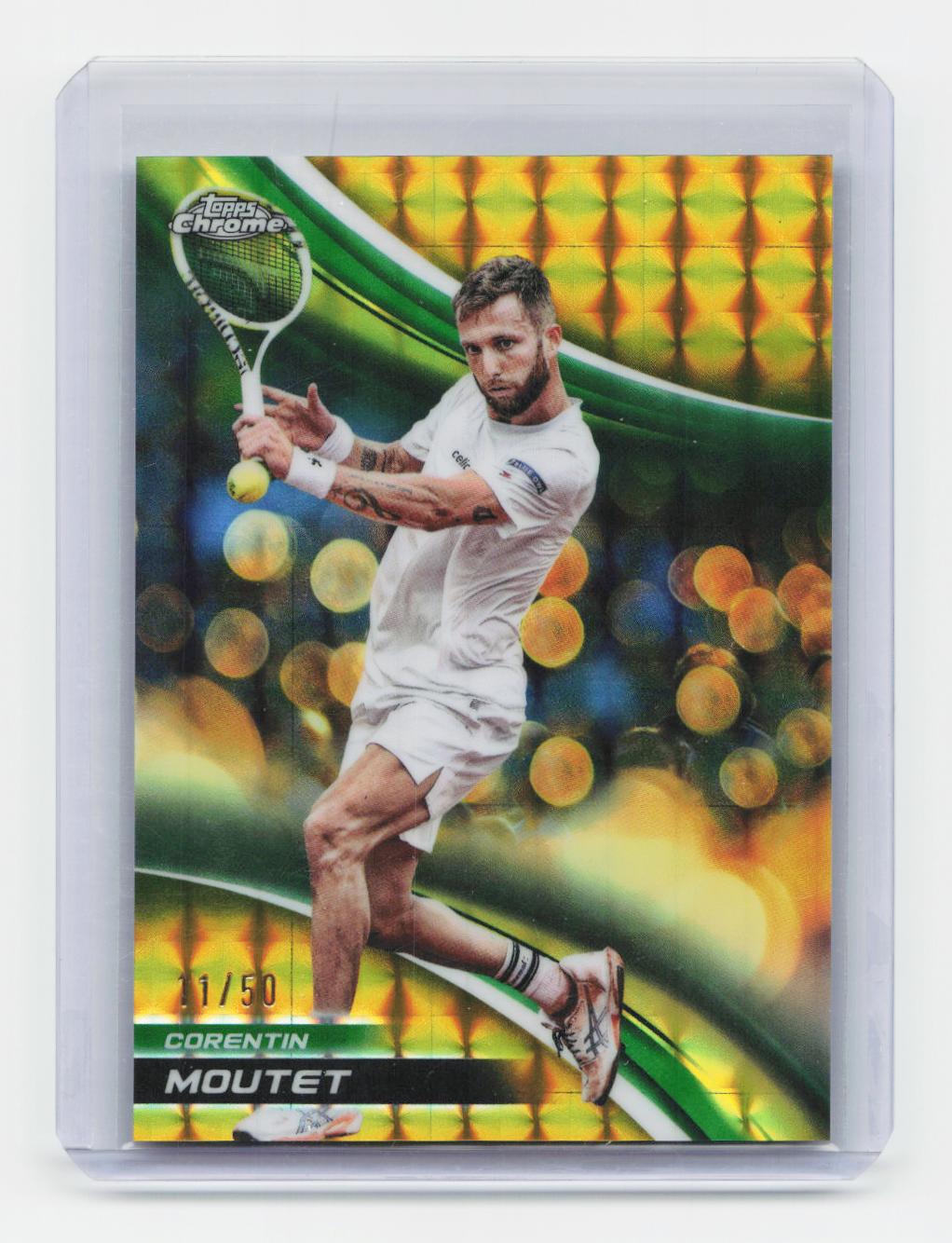 2025 Topps Chrome #95 Corentin Moutet Gold Geometric Refractor #/50