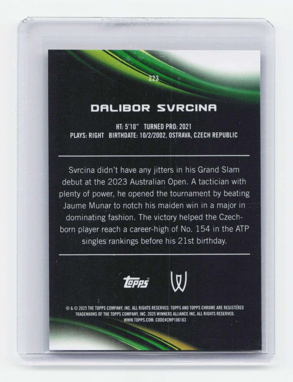 2025 Topps Chrome #223 Dalibor Svrcina Gold Refractor #/50
