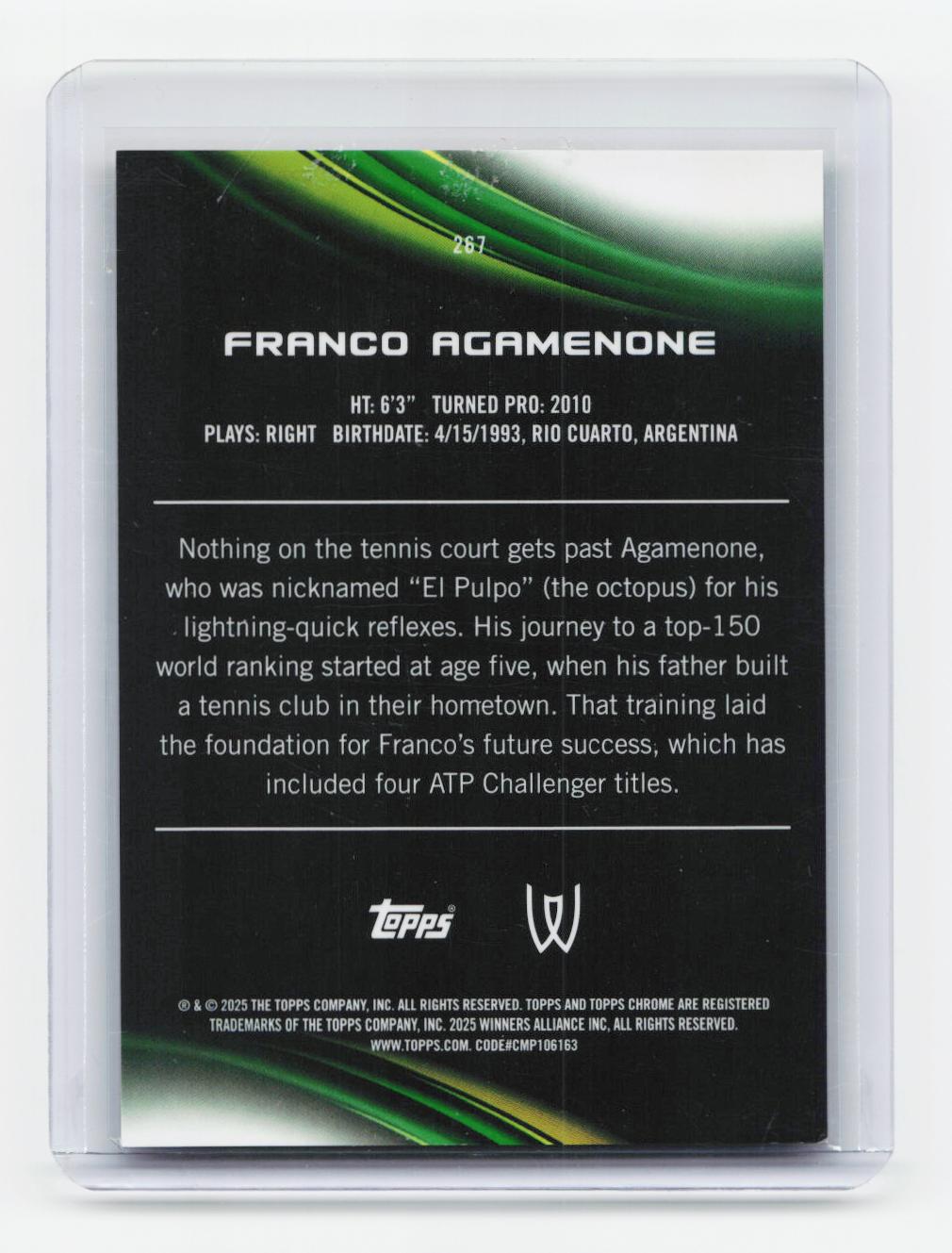 2025 Topps Chrome #267 Franco Agamenone Gold Refractor #/50