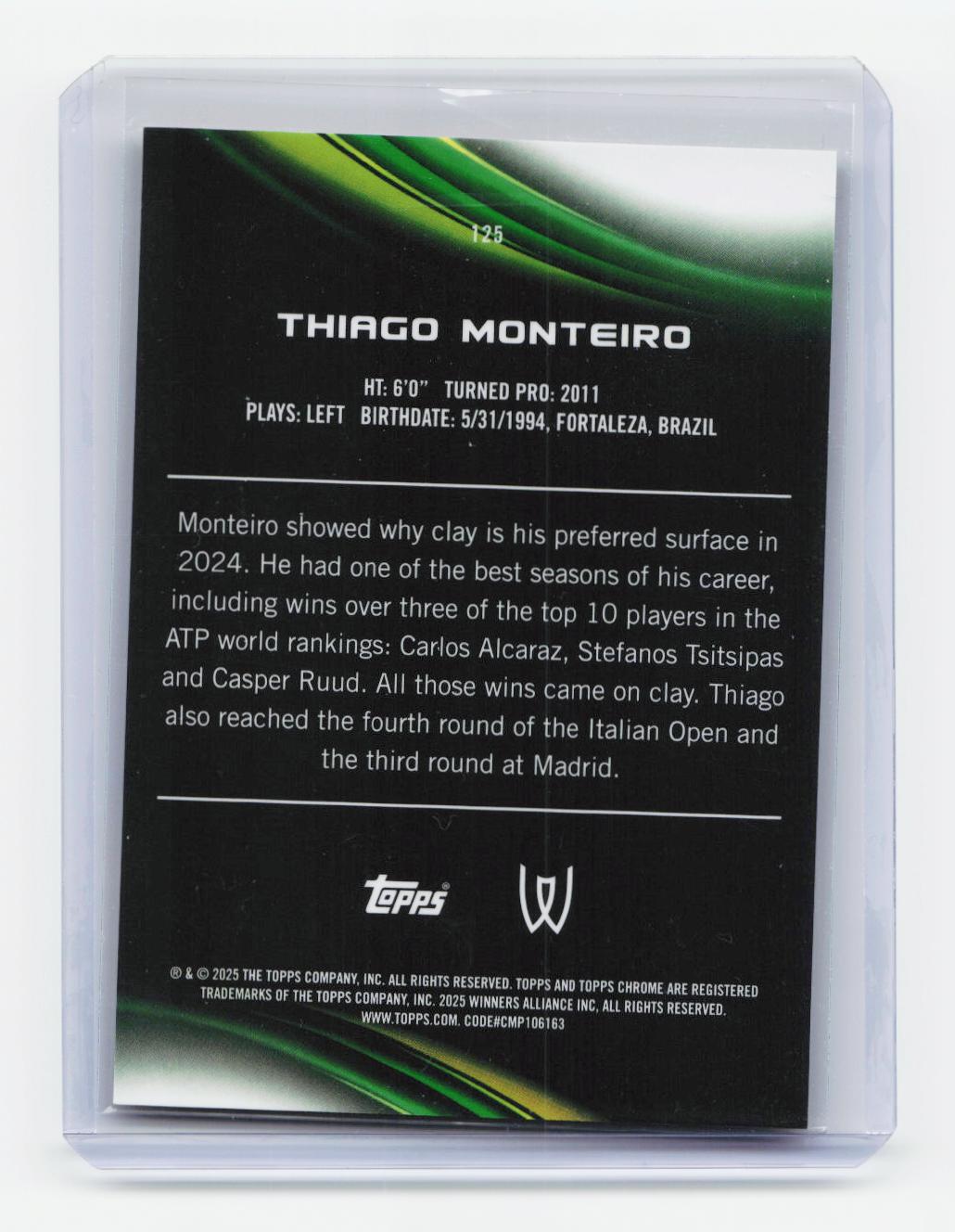 2025 Topps Chrome #125 Thiago Monteiro Gold Refractor #/50