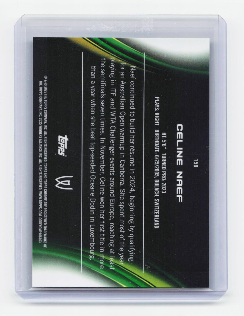 2025 Topps Chrome #159 Celine Naef Gold Refractor #/50