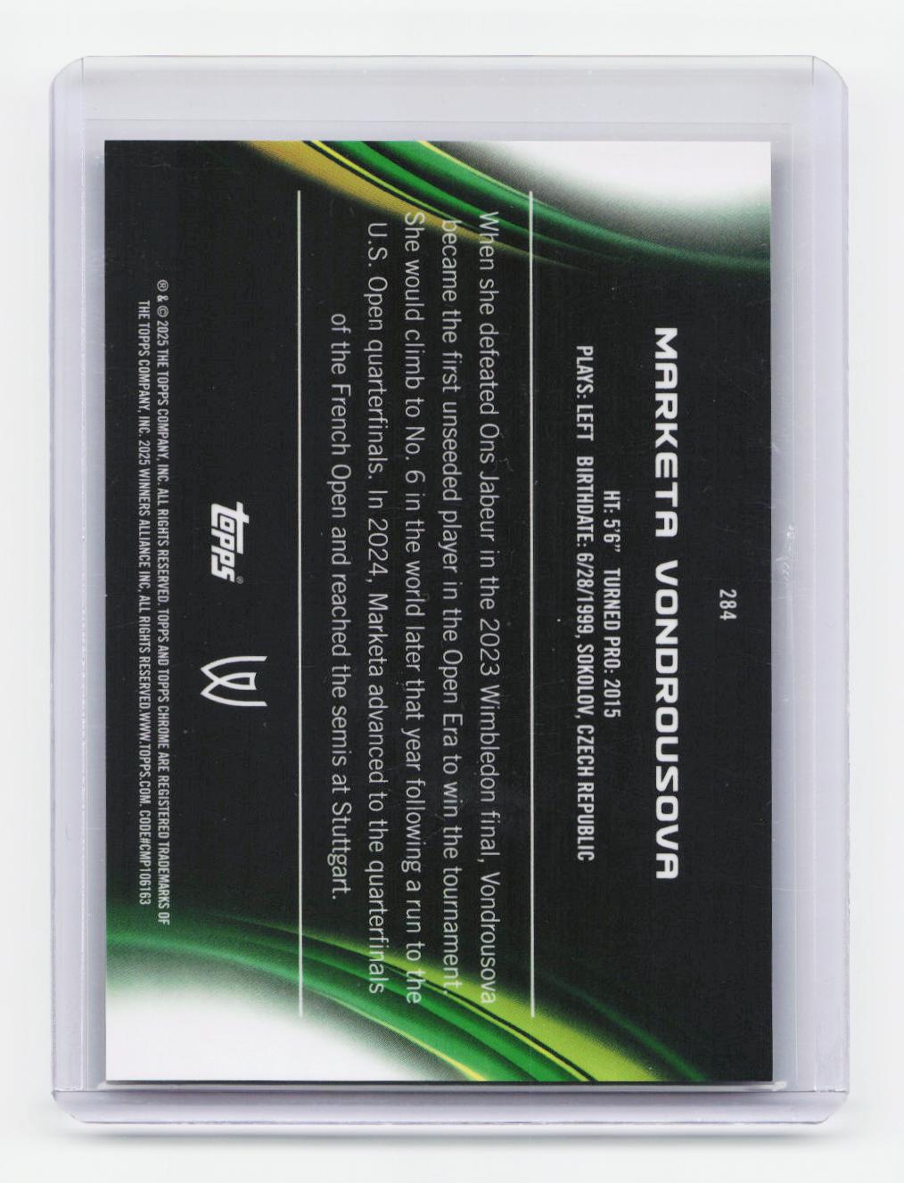 2025 Topps Chrome #284 Marketa Vondrousova Gold Geometric Refractor #/50
