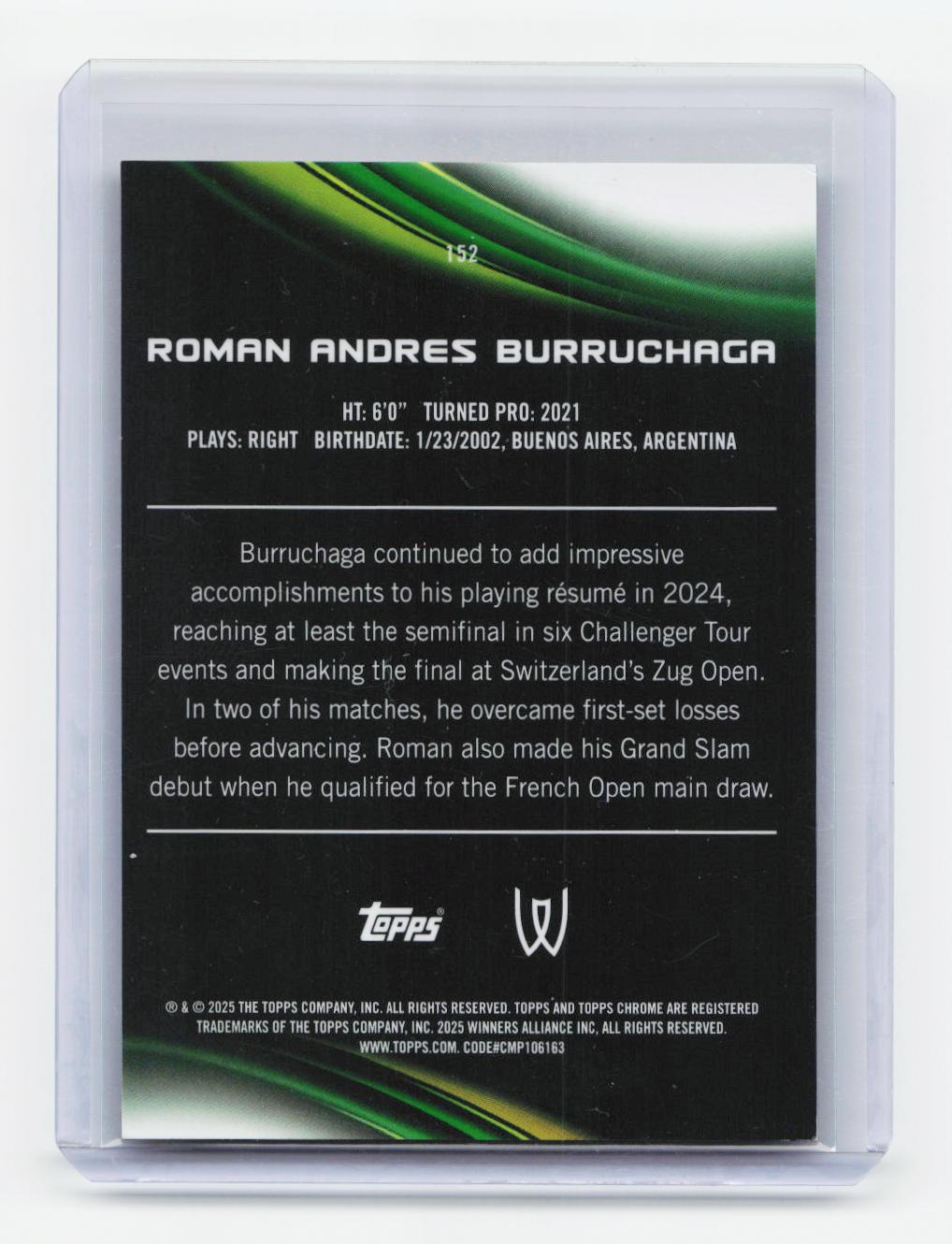 2025 Topps Chrome #152 Roman Andres Burruchaga Gold Refractor #/50