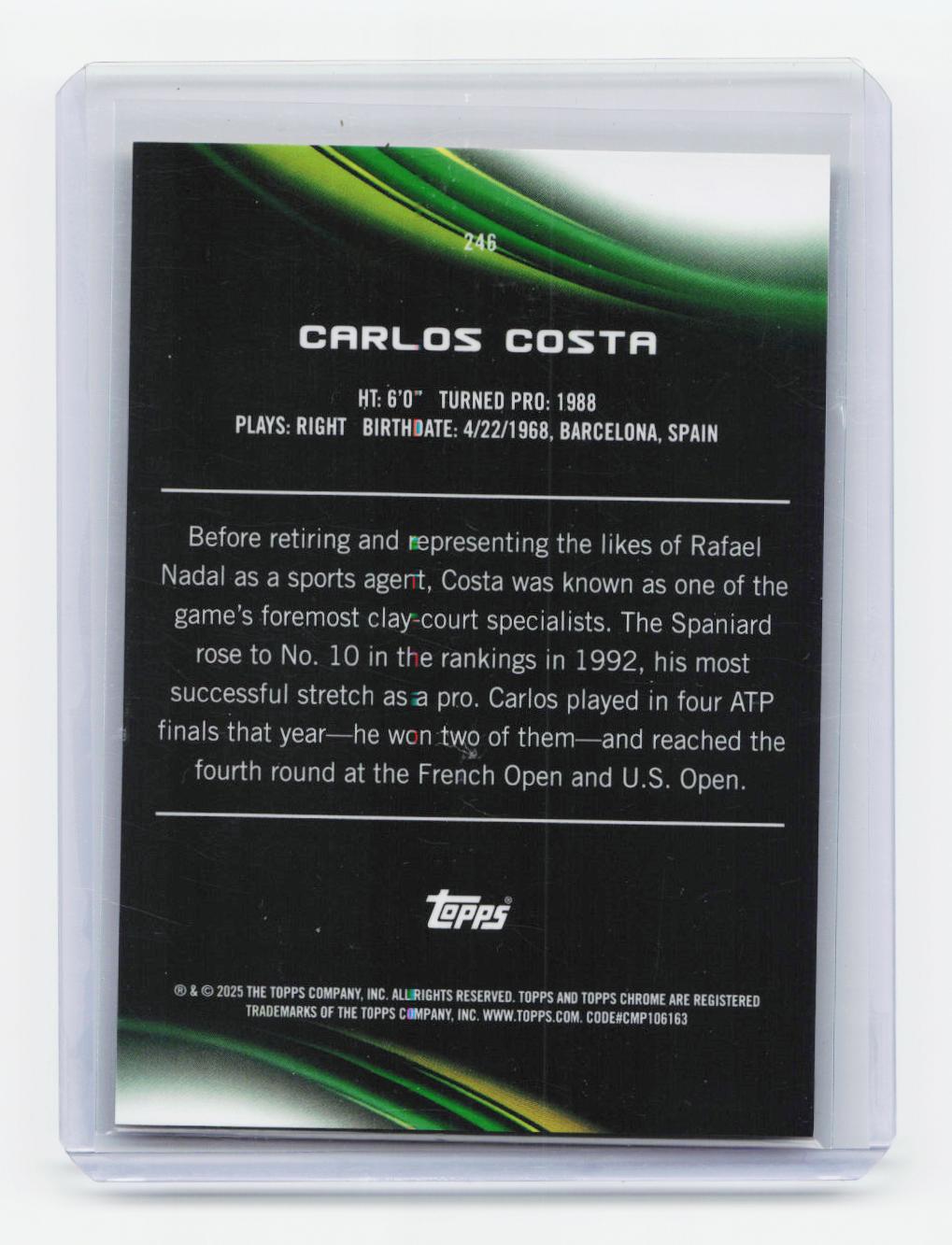 2025 Topps Chrome #246 Carlos Costa Gold Refractor #/50