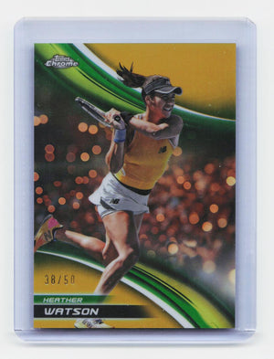 2025 Topps Chrome #157 Heather Watson Gold Geometric Refractor #/50