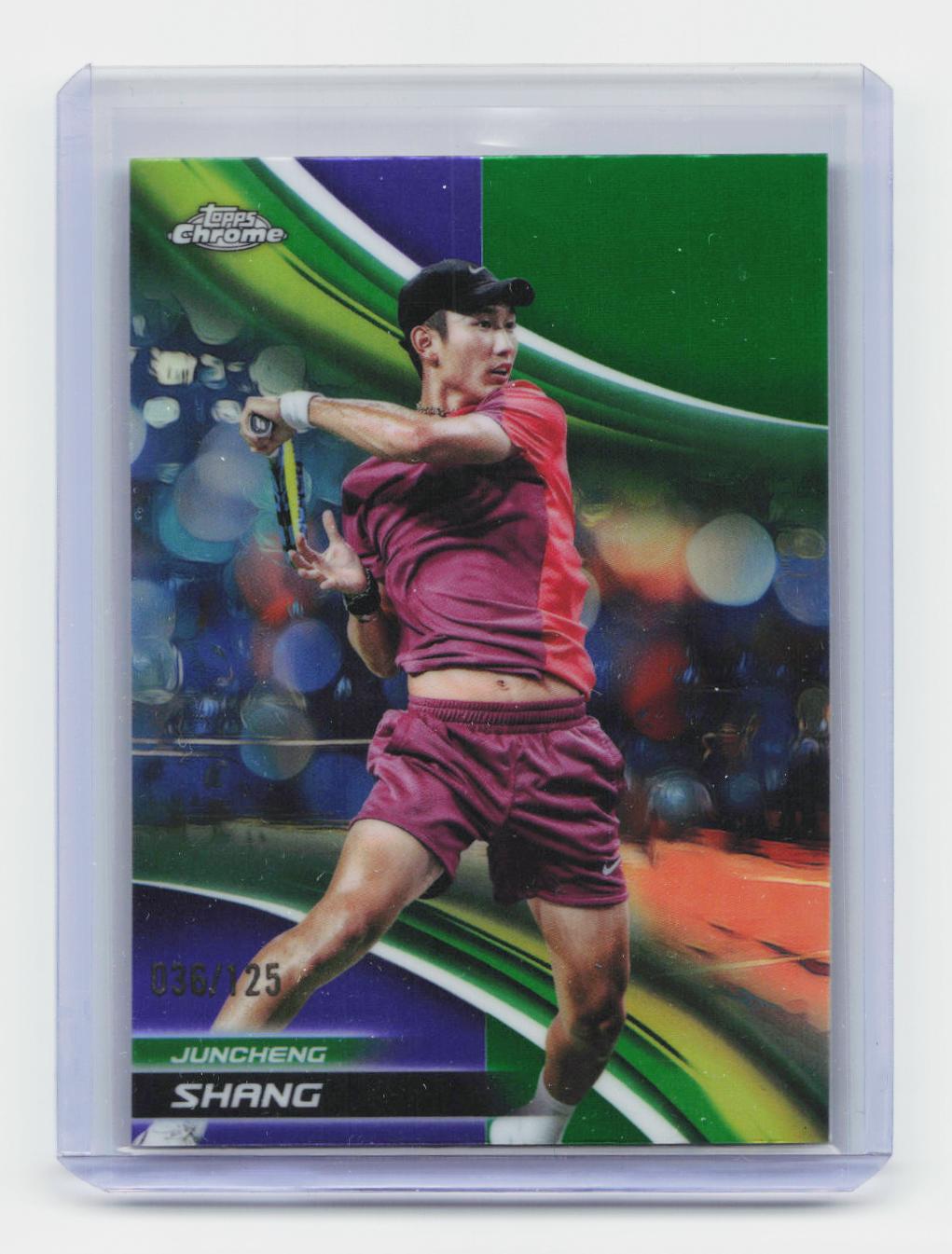 2025 Topps Chrome #69 Juncheng Shang Purple/Green Refractor #/125